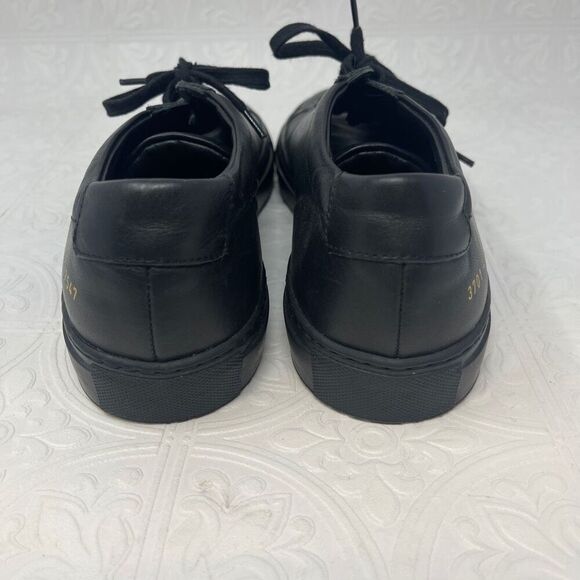 Woman by Common Projects Black Original Achilles Leather Low Sneakers Size 8 - Picture 5 of 9